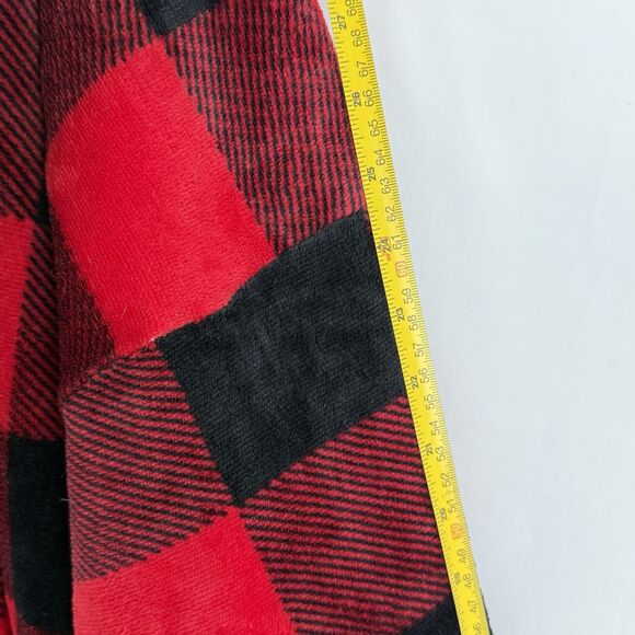 Huggle Hoodie Fleece Sherpa Wearable Blanket Buffalo Plaid One Size Fits All - Picture 12 of 14